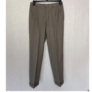 Pazoni  Italian Mens 32 Brown 100% Wool Dress Pants Made in Italy Trousers EUC
